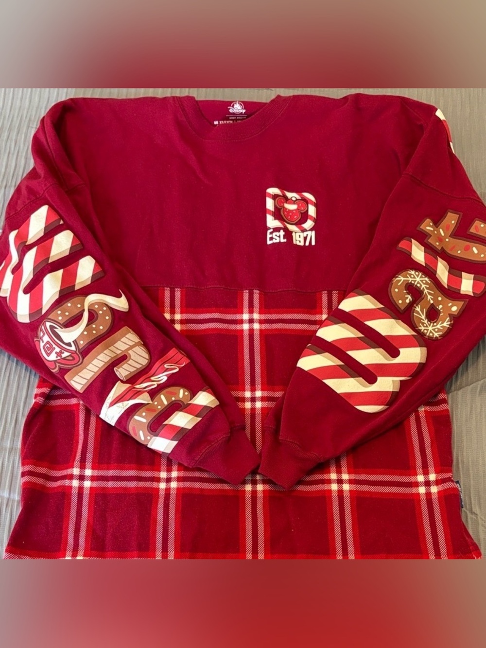 Spirit Jersey Walt Disney World 2021 Christmas Snacks Plaid Spirit Jersey XS